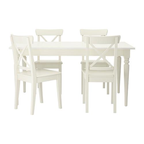 INGATORP/INGOLF стол и 4 стула белый