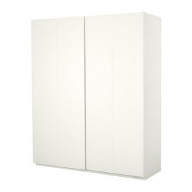 ПАКС Гардероб с раздвижными дверьми - белый, 150x66x201 см