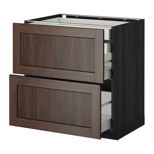 МЕТОД / МАКСИМЕРА Напл шк 2 фрнт/2низ/1срд/1 выс ящ - под дерево черный, Эдсерум под дерево коричневый, 80x60 см