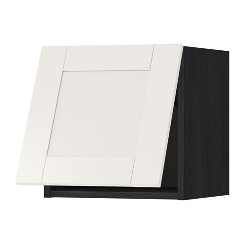 МЕТОД Горизонтальный навесной шкаф - под дерево черный, Сэведаль белый, 40x40 см МЕТОД Горизонтальный навесной шкаф - под дерево черный, Сэведаль белый, 40x40 см