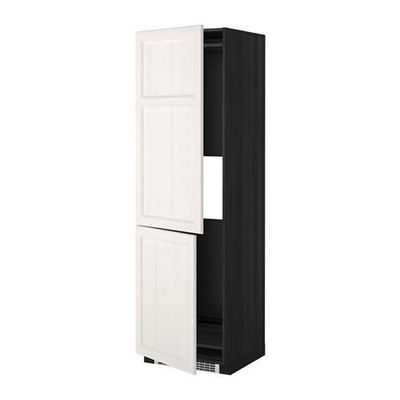МЕТОД Выс шкаф д/холодильн или морозильн - 60x60x200 см, Лаксарби белый, под дерево черный