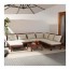 ÄPPLARÖ модульный угл 5-мест диван, садовый с табуретом для ног коричневая морилка/Холло бежевый