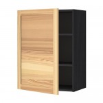 МЕТОД Шкаф навесной с полкой - под дерево черный, Торхэмн естественный ясень, 60x80 см