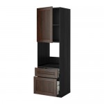 МЕТОД / МАКСИМЕРА Высок шкаф д духов+дверь/2 ящика - под дерево черный, Эдсерум под дерево коричневый, 60x60x200 см