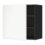 METOD шкаф навесной с полкой черный/Воксторп белый 60x60 см