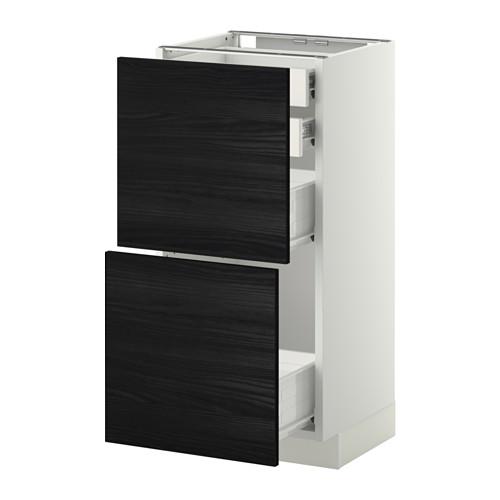 МЕТОД / ФОРВАРА Нплн шк 2фрнт/2низк/2 выс/2срдн ящ - белый, Тингсрид под дерево черный, 40x37 см МЕТОД / ФОРВАРА Нплн шк 2фрнт/2низк/2 выс/2срдн ящ - белый, Тингсрид под дерево черный, 40x37 см