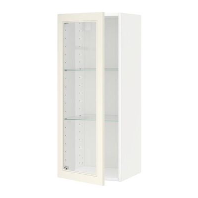 МЕТОД Навесной шкаф с полками/стекл дв - 40x100 см, Хитарп белый с оттенком, белый МЕТОД Навесной шкаф с полками/стекл дв - 40x100 см, Хитарп белый с оттенком, белый