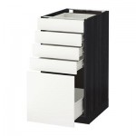 МЕТОД / ФОРВАРА Напольный шкаф с 5 ящиками - 40x60 см, Хэггеби белый, под дерево черный