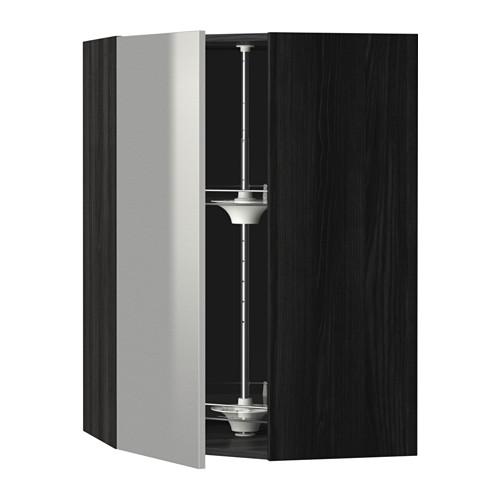 METOD угл нвсн шкф с вращающ секц черный/Гревста нержавеющ сталь 68x100 см