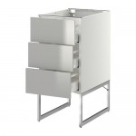 МЕТОД / МАКСИМЕРА Нплн шк 3 фрнт/3 средн ящика - белый, Гревста нержавеющ сталь, 40x60x60 см МЕТОД / МАКСИМЕРА Нплн шк 3 фрнт/3 средн ящика - белый, Гревста нержавеющ сталь, 40x60x60 см