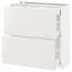 МЕТОД / МАКСИМЕРА Напольный шкаф/2фасада/3ящика - белый, Веддинге белый, 80x37 см