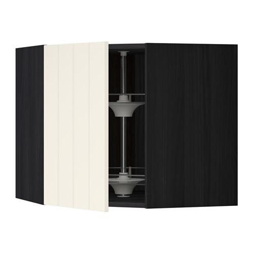 МЕТОД Угл нвсн шкф с вращающ секц - под дерево черный, Хитарп белый с оттенком, 68x60 см