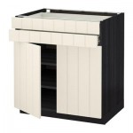 МЕТОД / ФОРВАРА Напольный шкаф/2дверцы/2ящика - Хитарп белый с оттенком, под дерево черный МЕТОД / ФОРВАРА Напольный шкаф/2дверцы/2ящика - Хитарп белый с оттенком, под дерево черный