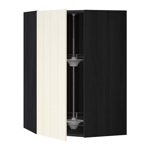 МЕТОД Угл нвсн шкф с вращающ секц - под дерево черный, Хитарп белый с оттенком, 68x100 см