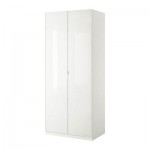 ПАКС Гардероб 2-дверный - Пакс Сторос стекло/белый, белый, 100x60x236 см, плавно закрывающиеся петли