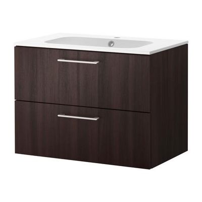 ГОДМОРГОН/НОРВИКЕН Шкаф для раковины с 2 ящ - черно-коричневый, 80x48x60 см ГОДМОРГОН/НОРВИКЕН Шкаф для раковины с 2 ящ - черно-коричневый, 80x48x60 см