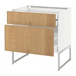 МЕТОД / МАКСИМЕРА Напольн шкаф 2фронт пнл/2низ/1вс ящ - белый, Экестад дуб, 80x60x60 см МЕТОД / МАКСИМЕРА Напольн шкаф 2фронт пнл/2низ/1вс ящ - белый, Экестад дуб, 80x60x60 см