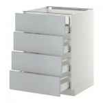 МЕТОД / МАКСИМЕРА Нплн шк 4фрнт/2нзк/3срд ящ - 60x60 см, Веддинге серый, белый МЕТОД / МАКСИМЕРА Нплн шк 4фрнт/2нзк/3срд ящ - 60x60 см, Веддинге серый, белый