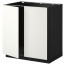 МЕТОД Напольн шкаф д раковины+2 двери - под дерево черный, Хэггеби белый