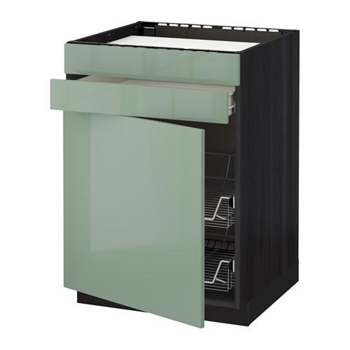 МЕТОД / ФОРВАРА Нплн шк д/врч пнл/ящ/2првл крзн - под дерево черный, Калларп глянцевый светло-зеленый