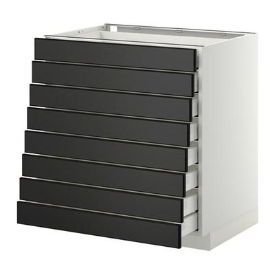 МЕТОД / МАКСИМЕРА Наполн шкаф 8 фронт/8 низк ящиков - 80x60 см, Лаксарби черно-коричневый, белый МЕТОД / МАКСИМЕРА Наполн шкаф 8 фронт/8 низк ящиков - 80x60 см, Лаксарби черно-коричневый, белый