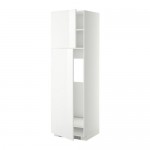 МЕТОД Высокий шкаф д/холодильника/2дверцы - белый, Рингульт глянцевый белый, 60x60x200 см