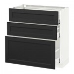 МЕТОД / МАКСИМЕРА Напольный шкаф с 3 ящиками - 80x37 см, Лаксарби черно-коричневый, белый МЕТОД / МАКСИМЕРА Напольный шкаф с 3 ящиками - 80x37 см, Лаксарби черно-коричневый, белый