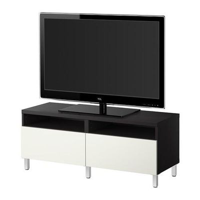 БЕСТО Тумба д/ТВ с ящиками - черно-коричневый/белый