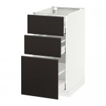 МЕТОД / МАКСИМЕРА Напольный шкаф с 3 ящиками - белый, Кунгсбакка антрацит, 40x60 см МЕТОД / МАКСИМЕРА Напольный шкаф с 3 ящиками - белый, Кунгсбакка антрацит, 40x60 см