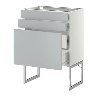 МЕТОД / ФОРВАРА Напольн шкаф 3фронт пнл/2низ/2ср ящ - 60x37x60 см, Веддинге белый, белый МЕТОД / ФОРВАРА Напольн шкаф 3фронт пнл/2низ/2ср ящ - 60x37x60 см, Веддинге белый, белый