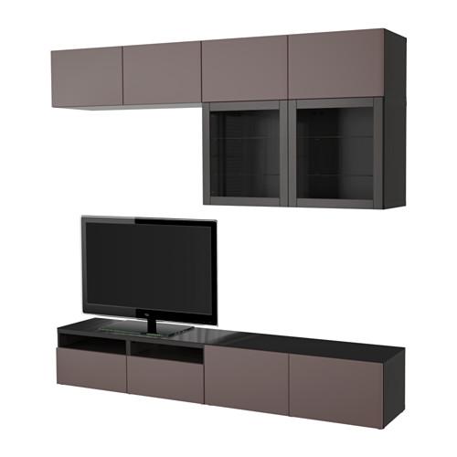 БЕСТО Шкаф для ТВ, комбин/стеклян дверцы - черно-коричневый/Вальвикен темно-коричневый, прозрачное стекло, направляющие ящика,нажимные БЕСТО Шкаф для ТВ, комбин/стеклян дверцы - черно-коричневый/Вальвикен темно-коричневый, прозрачное стекло, направляющие ящика,нажимные