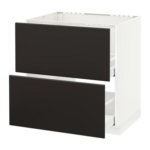 МЕТОД / МАКСИМЕРА Напольн шк п-мойку+2фрнт пнл/2 ящ - белый, Кунгсбакка антрацит, 80x60 см МЕТОД / МАКСИМЕРА Напольн шк п-мойку+2фрнт пнл/2 ящ - белый, Кунгсбакка антрацит, 80x60 см