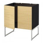 МЕТОД Напольн шкаф д раковины+2 двери - Тингсрид под березу, под дерево черный МЕТОД Напольн шкаф д раковины+2 двери - Тингсрид под березу, под дерево черный