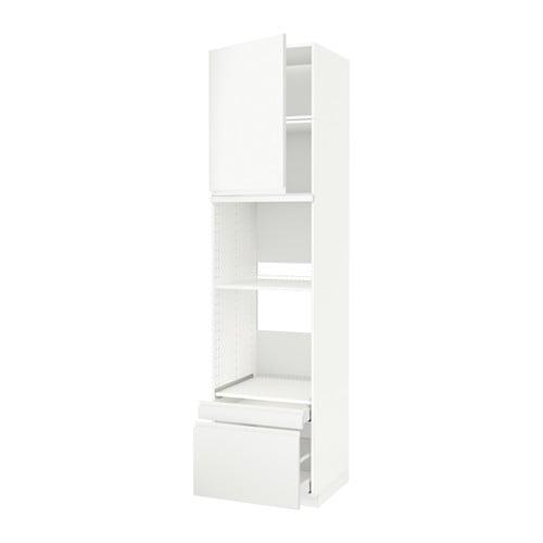 МЕТОД / МАКСИМЕРА Выс шкаф д/дхвк/комб дхвк+двр/2ящ - белый, Воксторп матовый белый, 60x60x240 см