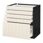 МЕТОД / МАКСИМЕРА Напольный шкаф с 5 ящиками - под дерево черный, Хитарп белый с оттенком, 80x60 см МЕТОД / МАКСИМЕРА Напольный шкаф с 5 ящиками - под дерево черный, Хитарп белый с оттенком, 80x60 см