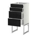 МЕТОД / ФОРВАРА Нплн шк 4 фронт/2 низк/2средн ящ - 40x37x60 см, Тингсрид под дерево черный, белый МЕТОД / ФОРВАРА Нплн шк 4 фронт/2 низк/2средн ящ - 40x37x60 см, Тингсрид под дерево черный, белый