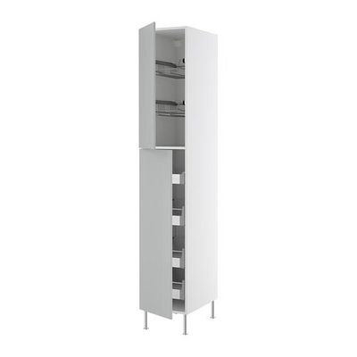 ФАКТУМ Высокий шкаф с ящиками/пров корзин - Аплод серый, 60x233 см