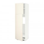 МЕТОД Высокий шкаф д/холодильника/2дверцы - белый, Хитарп белый с оттенком, 60x60x200 см