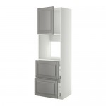 МЕТОД / МАКСИМЕРА Выс шк д/дхвк+двр/2фрнт/2выс ящ - белый, Будбин серый, 60x60x200 см