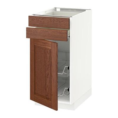 МЕТОД / ФОРВАРА Напольн шкаф/дверца/2ящ/првл крзн - 40x60 см, Филипстад коричневый, белый МЕТОД / ФОРВАРА Напольн шкаф/дверца/2ящ/првл крзн - 40x60 см, Филипстад коричневый, белый