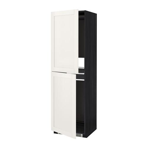 МЕТОД Высок шкаф д холодильн/мороз - под дерево черный, Сэведаль белый, 60x60x200 см