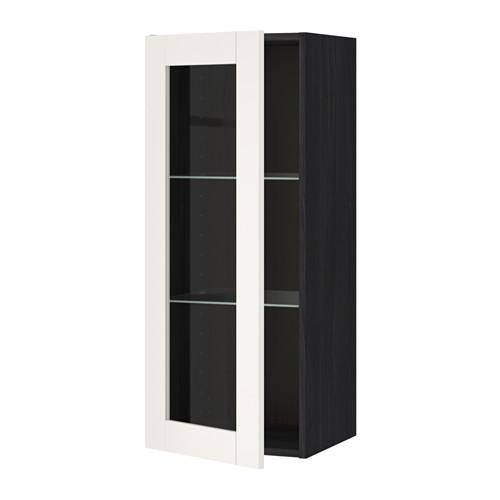 Metod Wall Cabinet With Shelves Glass, Bookshelves With Glass Doors Ikea