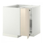 МЕТОД Угл напольн шкаф с вращающ секц - Рингульт глянцевый кремовый, белый МЕТОД Угл напольн шкаф с вращающ секц - Рингульт глянцевый кремовый, белый