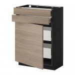 МЕТОД / ФОРВАРА Нплн шк двр/2фрнт/2нзк/2срд ящ - под дерево черный, Брокхульт под грецкий орех светло-серый, 60x37 см МЕТОД / ФОРВАРА Нплн шк двр/2фрнт/2нзк/2срд ящ - под дерево черный, Брокхульт под грецкий орех светло-серый, 60x37 см