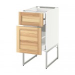 МЕТОД / МАКСИМЕРА Напольн шкаф 2фронт пнл/2низ/1вс ящ - белый, Торхэмн естественный ясень, 40x60x60 см МЕТОД / МАКСИМЕРА Напольн шкаф 2фронт пнл/2низ/1вс ящ - белый, Торхэмн естественный ясень, 40x60x60 см