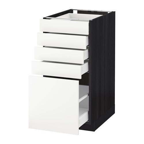 МЕТОД / МАКСИМЕРА Напольный шкаф с 5 ящиками - под дерево черный, Хэггеби белый, 40x60 см МЕТОД / МАКСИМЕРА Напольный шкаф с 5 ящиками - под дерево черный, Хэггеби белый, 40x60 см