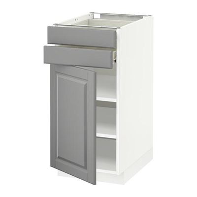 МЕТОД / ФОРВАРА Напольный шкаф с дверцей/2 ящиками - 40x60 см, Будбин серый, белый МЕТОД / ФОРВАРА Напольный шкаф с дверцей/2 ящиками - 40x60 см, Будбин серый, белый