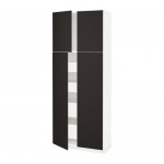 МЕТОД / МАКСИМЕРА Высокий шкаф/4дверцы/4ящика - Кунгсбакка антрацит МЕТОД / МАКСИМЕРА Высокий шкаф/4дверцы/4ящика - Кунгсбакка антрацит