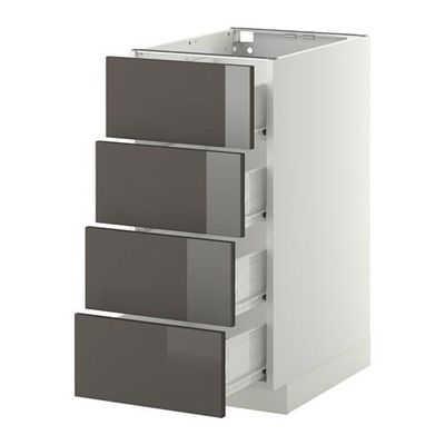 МЕТОД / ФОРВАРА Напольн шкаф 4 фронт панели/4 ящика - 40x60 см, Рингульт глянцевый серый, белый МЕТОД / ФОРВАРА Напольн шкаф 4 фронт панели/4 ящика - 40x60 см, Рингульт глянцевый серый, белый