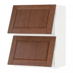 МЕТОД Навесной шкаф/2 дверцы, горизонтал - белый, Филипстад коричневый, 60x80 см